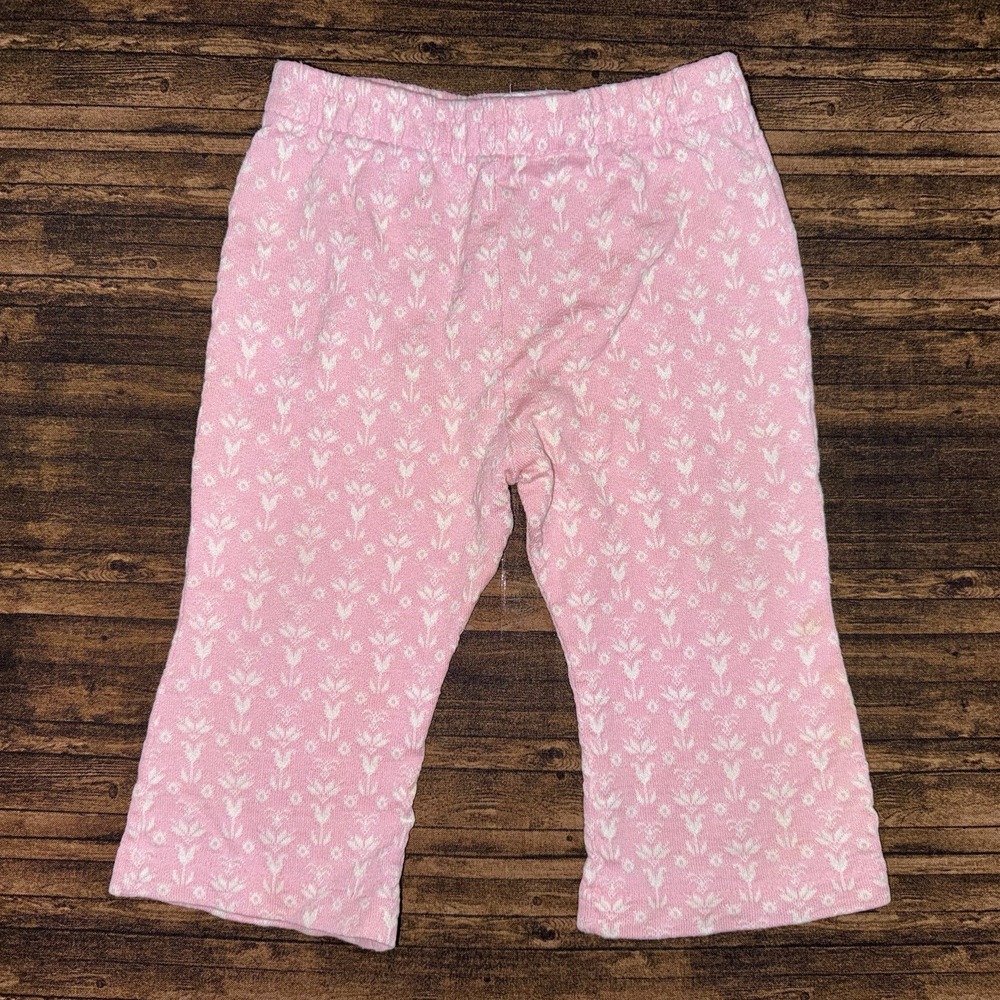 Buster Brown Knit Pants Baby 6-9M Pink Vintage Floral Cotton